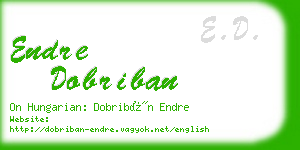 endre dobriban business card